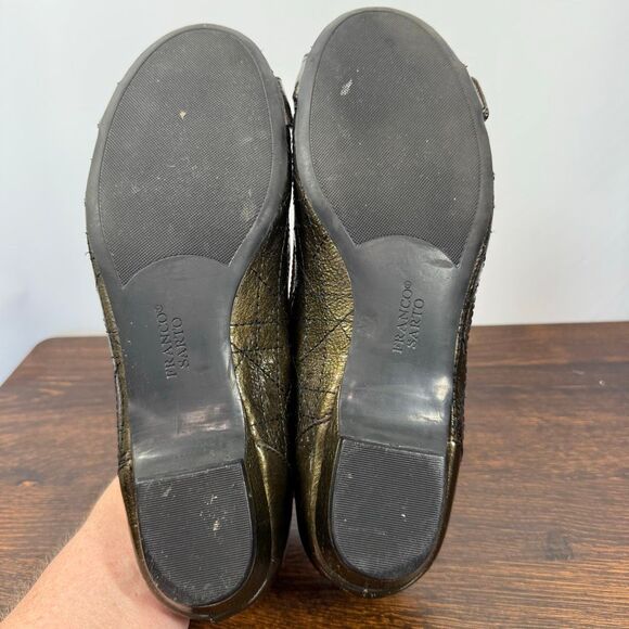 Franco Sorto Women’s green gold metallic flat L Chord size 9.5 - Picture 7 of 9